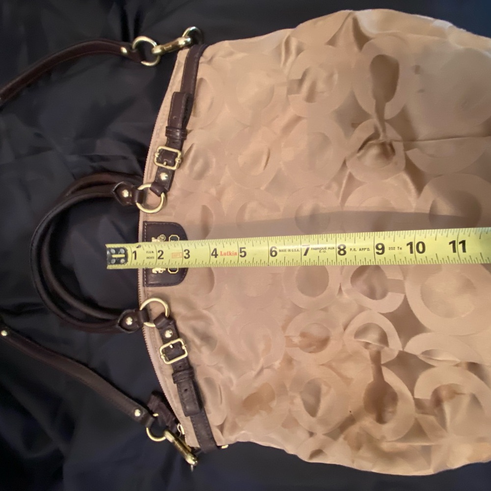 Coach Beige and Brown Signature Satchel - Picture 9 of 13